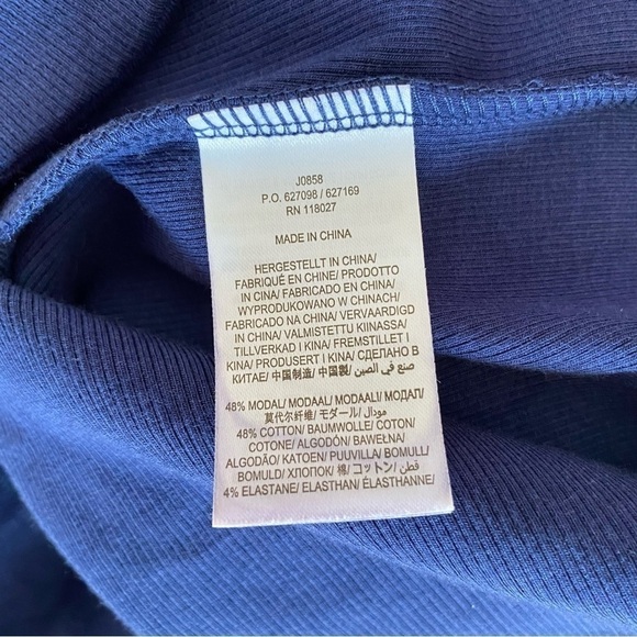 Boden Ellen Blue Soft Jersey Ribbed Hoodie with V-neck, size US 4 - Picture 11 of 12